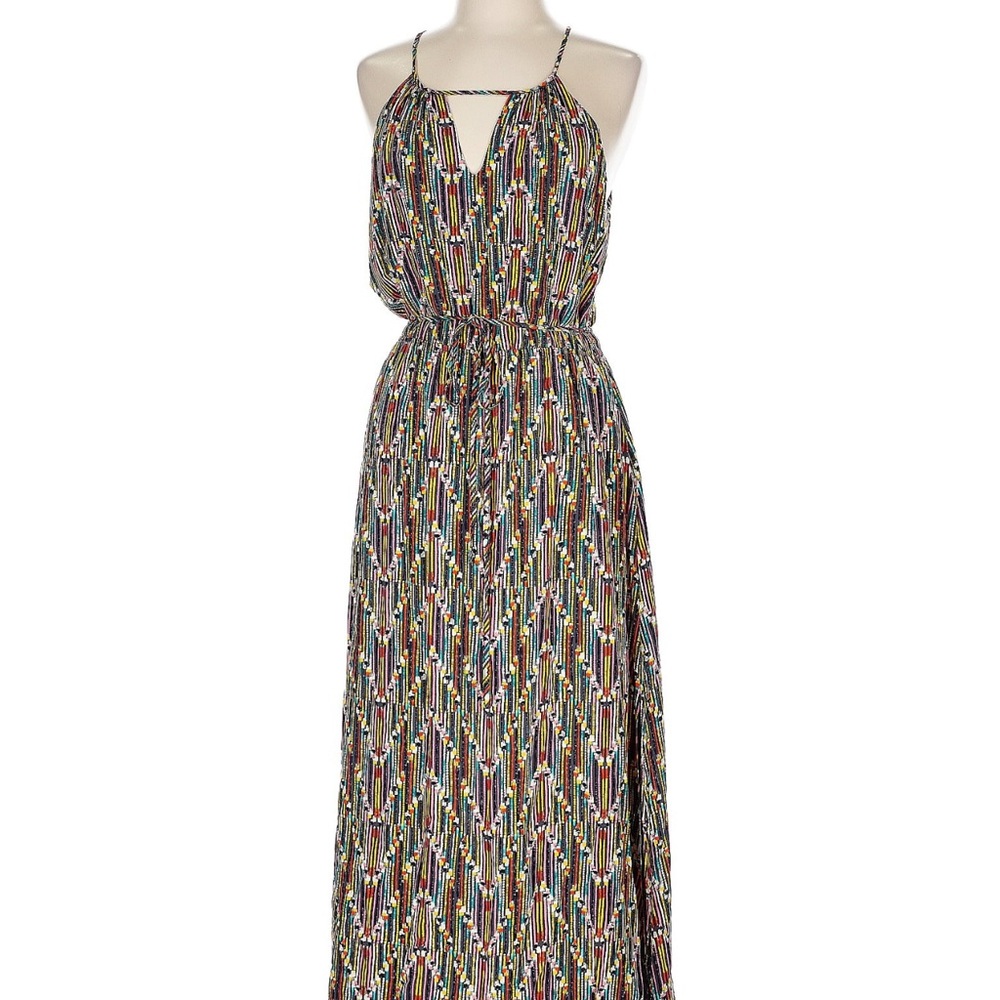 Molly Bracken Brown Tan Sleeveless Halter Maxi Sundress